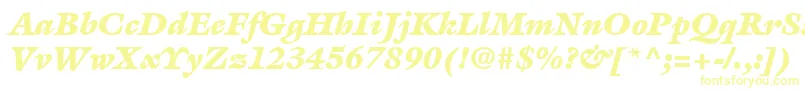 ItcGalliardLtUltraItalic Font – Yellow Fonts on White Background