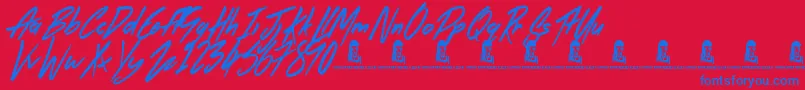 TheRightThing Font – Blue Fonts on Red Background