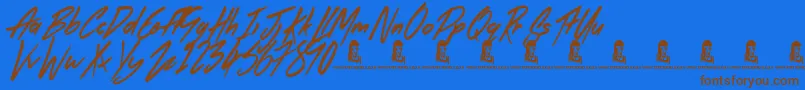 TheRightThing Font – Brown Fonts on Blue Background