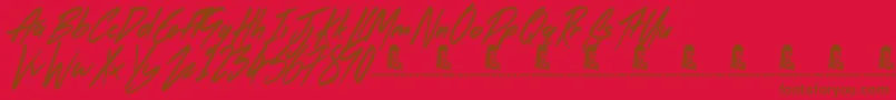 TheRightThing-Schriftart – Braune Schriften auf rotem Hintergrund