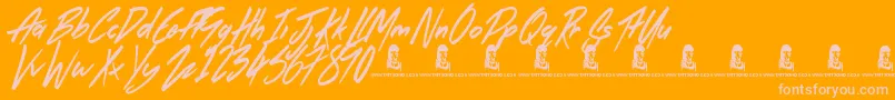 TheRightThing-Schriftart – Rosa Schriften auf orangefarbenem Hintergrund