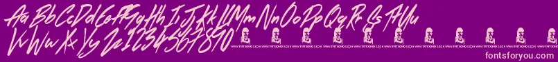 TheRightThing Font – Pink Fonts on Purple Background