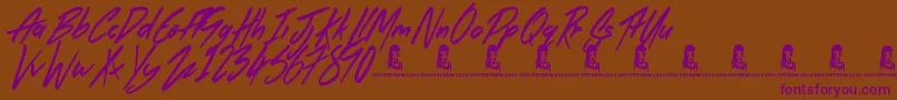 TheRightThing Font – Purple Fonts on Brown Background