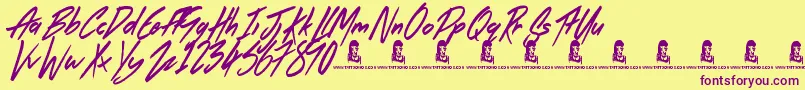 TheRightThing Font – Purple Fonts on Yellow Background