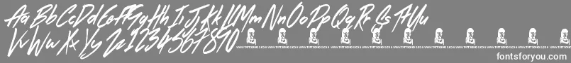 フォントTheRightThing – 灰色の背景に白い文字