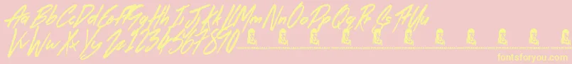 TheRightThing Font – Yellow Fonts on Pink Background