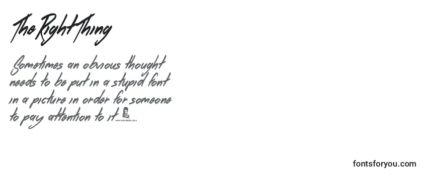 Schriftart TheRightThing