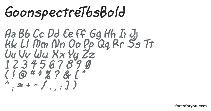 Шрифт GoonspectreTbsBold – алфавит, цифры, специальные символы