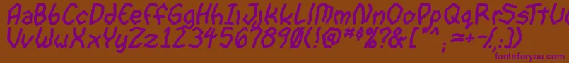 Więcej informacji o czcionce GoonspectreTbsBold Czcionka GoonspectreTbsBold – fioletowe czcionki na brązowym tle