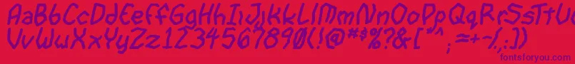 GoonspectreTbsBold-Schriftart – Violette Schriften auf rotem Hintergrund