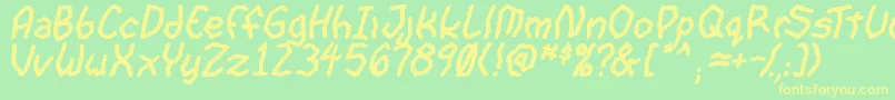 GoonspectreTbsBold-Schriftart – Gelbe Schriften auf grünem Hintergrund