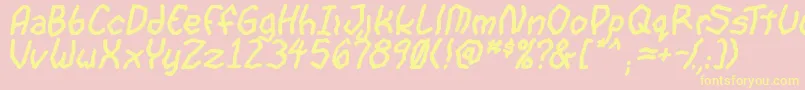 GoonspectreTbsBold-Schriftart – Gelbe Schriften auf rosa Hintergrund