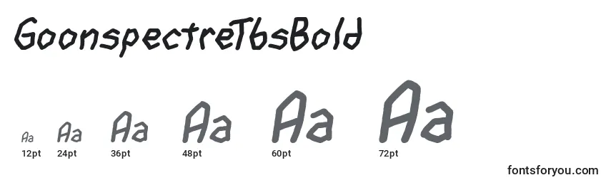 Размеры шрифта GoonspectreTbsBold