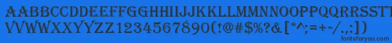 フォントAlgeriand – 黒い文字の青い背景