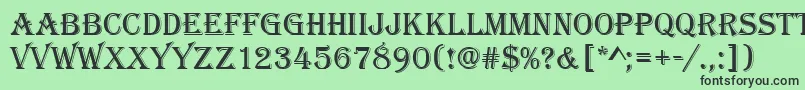 フォントAlgeriand – 緑の背景に黒い文字