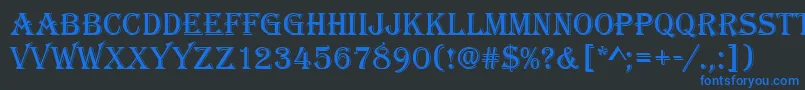 フォントAlgeriand – 黒い背景に青い文字