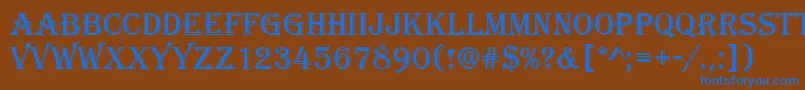 フォントAlgeriand – 茶色の背景に青い文字