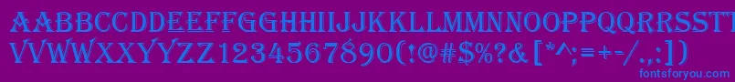 フォントAlgeriand – 紫色の背景に青い文字