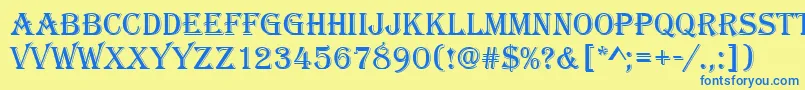 Шрифт Algeriand – синие шрифты на жёлтом фоне