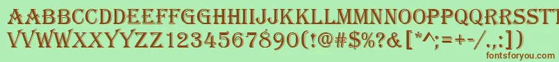 Шрифт Algeriand – коричневые шрифты на зелёном фоне