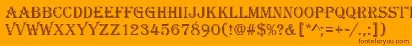フォントAlgeriand – オレンジの背景に茶色のフォント