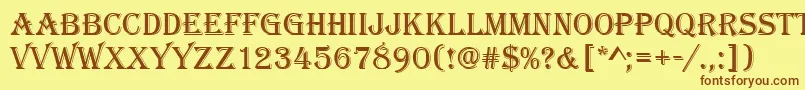 Шрифт Algeriand – коричневые шрифты на жёлтом фоне