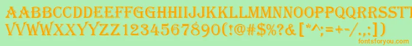 Algeriand Font – Orange Fonts on Green Background