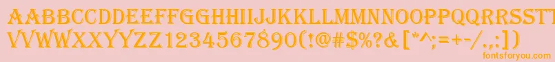Algeriand-fontti – oranssit fontit vaaleanpunaisella taustalla