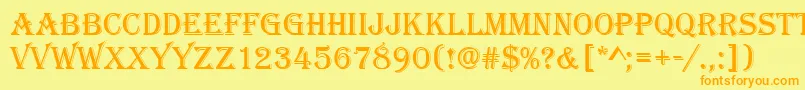 Шрифт Algeriand – оранжевые шрифты на жёлтом фоне