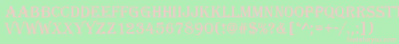 フォントAlgeriand – 緑の背景にピンクのフォント