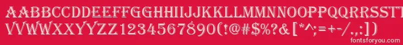 Algeriand-fontti – vaaleanpunaiset fontit punaisella taustalla
