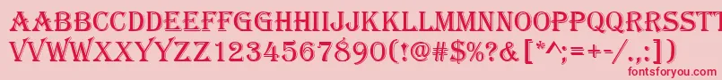 フォントAlgeriand – ピンクの背景に赤い文字