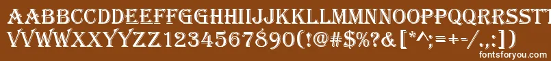 Algeriand-fontti – valkoiset fontit ruskealla taustalla