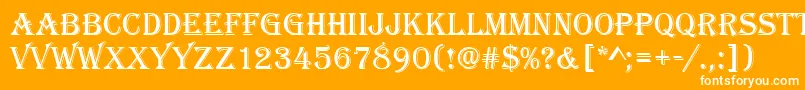 フォントAlgeriand – オレンジの背景に白い文字