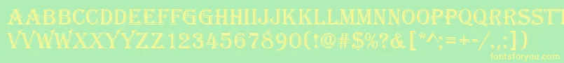 Algeriand-fontti – keltaiset fontit vihreällä taustalla