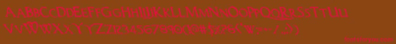 Woodgodleft Font – Red Fonts on Brown Background