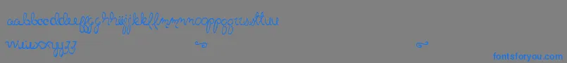 LittleBlissBold-Schriftart – Blaue Schriften auf grauem Hintergrund