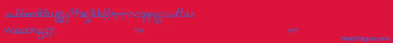 LittleBlissBold-Schriftart – Blaue Schriften auf rotem Hintergrund