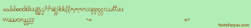 LittleBlissBold-Schriftart – Braune Schriften auf grünem Hintergrund