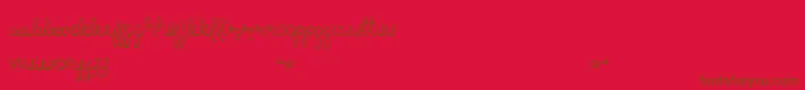 Czcionka LittleBlissBold – brązowe czcionki na czerwonym tle