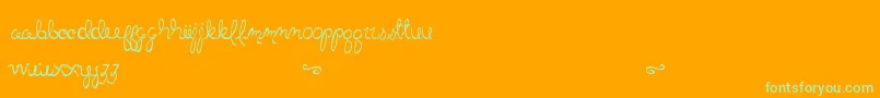 LittleBlissBold-Schriftart – Grüne Schriften auf orangefarbenem Hintergrund