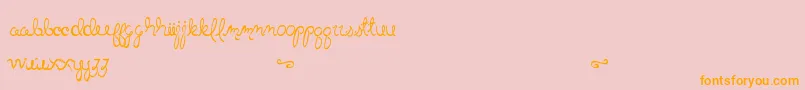 LittleBlissBold-Schriftart – Orangefarbene Schriften auf rosa Hintergrund
