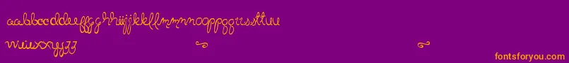 LittleBlissBold-Schriftart – Orangefarbene Schriften auf violettem Hintergrund