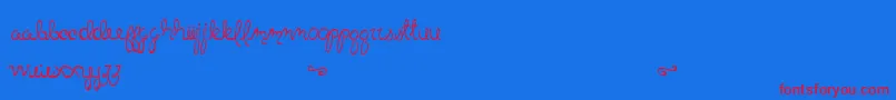 LittleBlissBold Font – Red Fonts on Blue Background