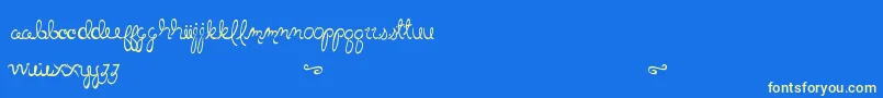 LittleBlissBold Font – Yellow Fonts on Blue Background