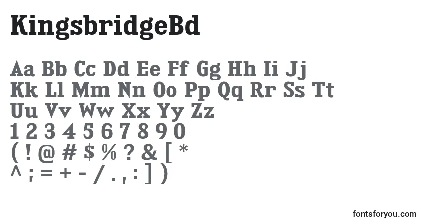 Fuente KingsbridgeBd - alfabeto, números, caracteres especiales