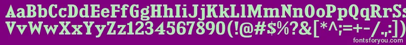 KingsbridgeBd Font – Green Fonts on Purple Background