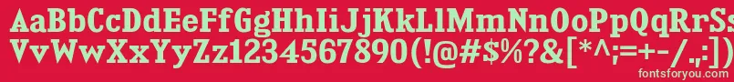 KingsbridgeBd Font – Green Fonts on Red Background