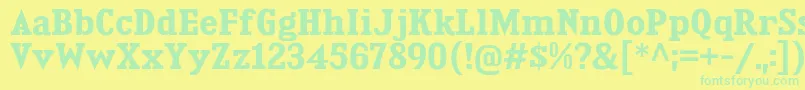 KingsbridgeBd Font – Green Fonts on Yellow Background