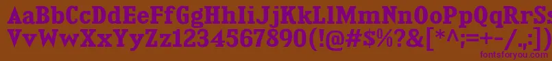 KingsbridgeBd Font – Purple Fonts on Brown Background